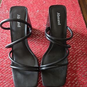Abound Elegant Black Strappy Heels